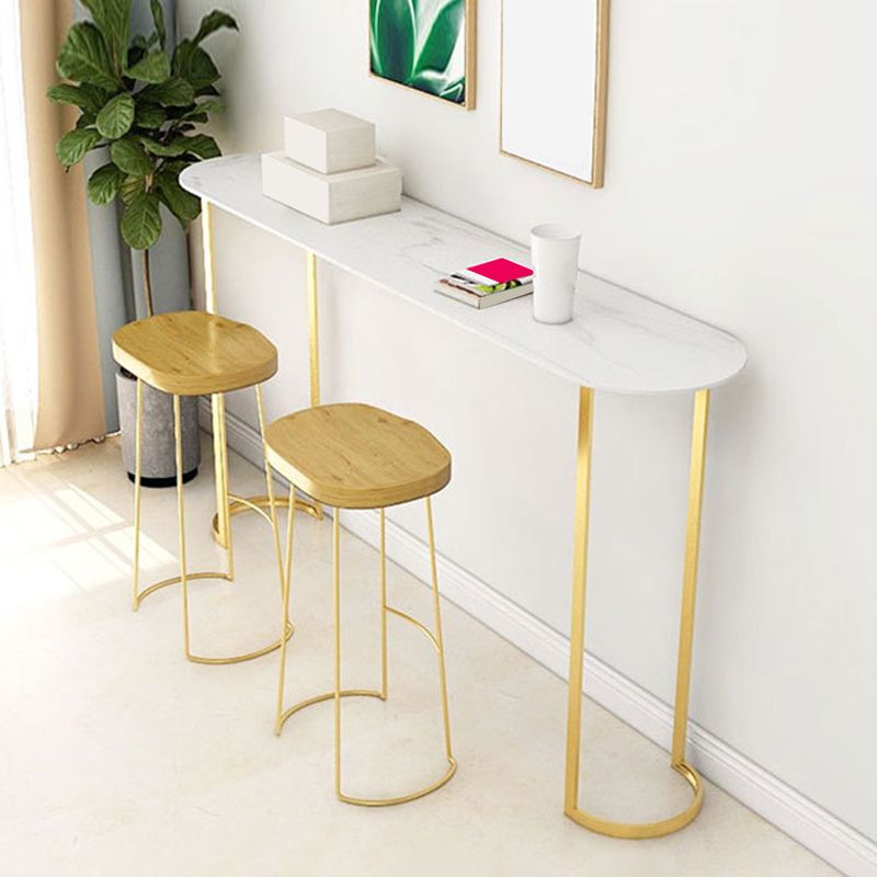 Glam Pub Table Oval Bar Height Double Pedestal Bar Table for Indoor Clearhalo 'Bar Furniture' 'Bar Tables' 'bar_tables' 'furn' 'furn_bar_tables' 'Furniture' 'Kitchen & Dining Furniture' 1200x1200_fdf0773a-261c-49a1-bb85-03c8c139228a