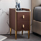 Stone Top Glam Bed Nightsand Stand Night-Artwer 20 pulgadas de madera sólida de madera sólida con piernas