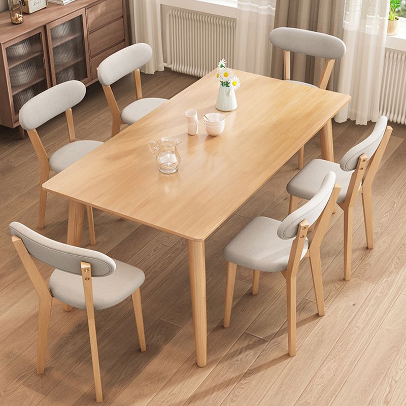 Rectangle 4 Legs Modern Dining Table Wood Color Fixed Table of Solid Wood Clearhalo ' dining_table' 'Dining Tables & Seating' 'Dining Tables' 'furn' 'furn_dining_table' 'Furniture' 'furniture_dining_table' 'Kitchen & Dining Furniture' 'kitchen&dining_furn' 'kitchen' 'kitchen_dining_table' 1200x1200_fdf238d6-41aa-4601-927c-74ae170ab6b6