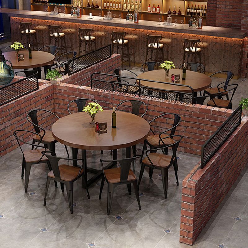 Round Dining Set 1/2/9 Pcs Solid Wood Dining Table with Metal Chairs Clearhalo 'Dining Room Sets' 'Dining Tables & Seating' 'dining_room_set' 'furn' 'furn_dining_room_set' 'Furniture' 'Kitchen & Dining Furniture' 1200x1200_fdf252c6-7e19-4f39-9823-c14012eb3f0b