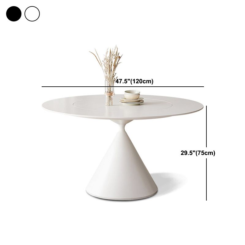 Round Sintered Stone Dining Table Modern Dining Table with Steel Pedestal Base for Home Clearhalo 'Dining Tables & Seating' 'Dining Tables' 'dining_table' 'furn' 'furn_dining_table' 'Furniture' 'Kitchen & Dining Furniture' 1200x1200_fdf25449-8c36-4886-a57b-9a42294c5d70