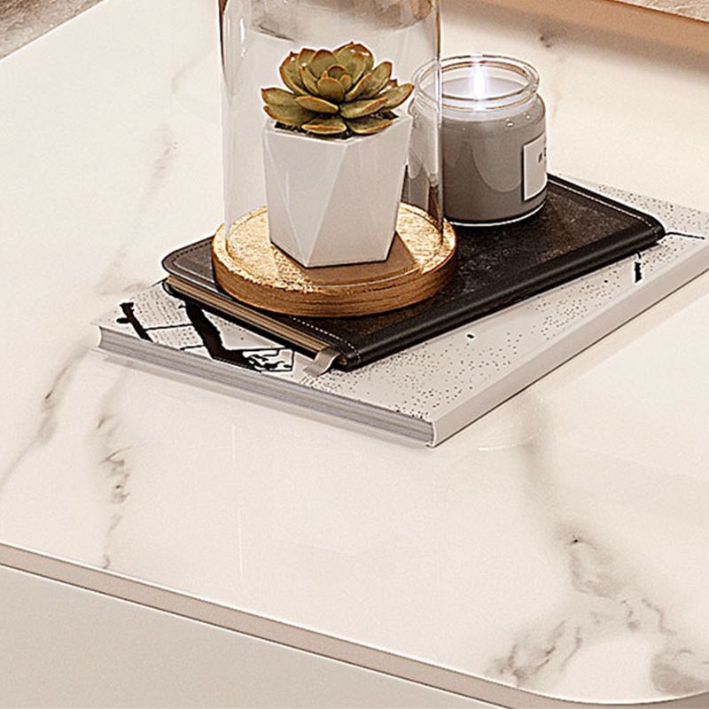 Glam Frame Coffee Table Slate/Glass Top Coffee Cocktail Table with Drawers Clearhalo 'Coffee & Accent Tables' 'Coffee Tables' 'coffee_tables' 'furn' 'furn_coffee_tables' 'Furniture' 'Living Room Furniture' 1200x1200_fdf2eea2-0211-41d5-a551-b9c6b30909cf