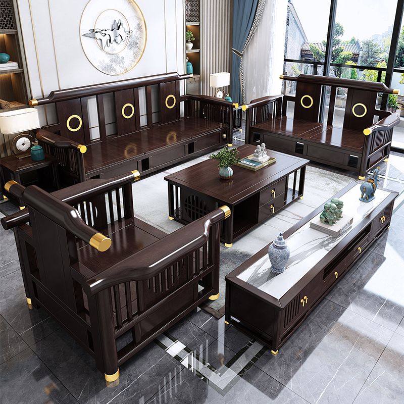 Divano in legno in legno in stile contemporaneo per soggiorno per soggiorno