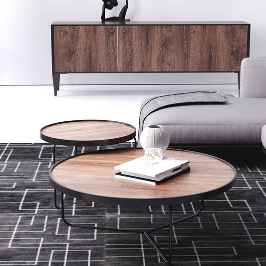 Tavolino in legno massiccio rotondo in stile tondo in stile nordico