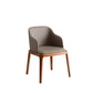 Contemporary Dining Arm Chair Faux Leather Dining Chair with Solid Wood Legs