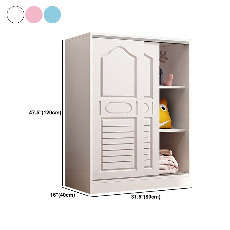 Modern Style Wardrobe Wood 2-Door Wardrobe Closet for Bedroom