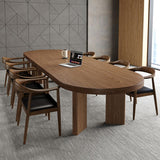 29 "h scrivania di scrittura contemporanea ovale in legno in legno marrone scrivania