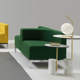 Contemporary Pedestal End Table Round Glass Top Side End Table