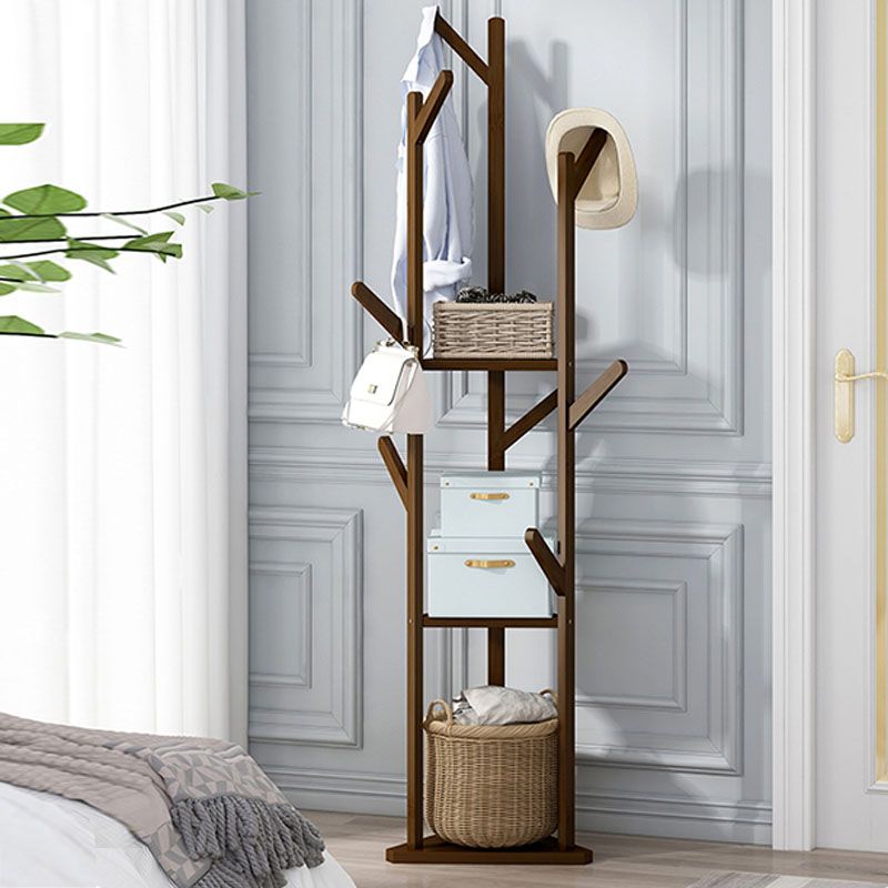 Gorgeous Free Standing Coat Rack Hanging Rail Hooks with Storage Shelf Clearhalo 'Entry & Mudroom Furniture' 'furn' 'furn_hall_tree_coat_racks' 'Furniture' 'Hall Trees & Coat Racks' 'hall_tree_coat_racks' 1200x1200_fdf674e4-abe0-4a54-838c-5991a7f996e8