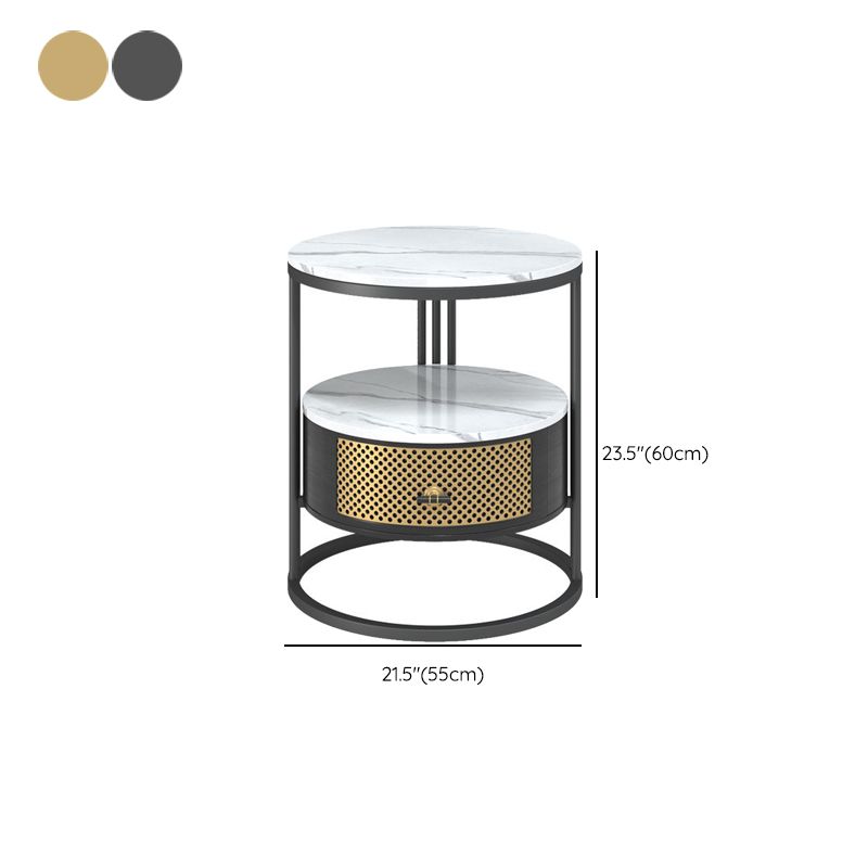 Modern Accent Table Nightstand Open Storage Nightstand with Drawer Clearhalo 'Bedroom Furniture' 'furn' 'furn_night_stand' 'Furniture' 'night_stand' 'Nightstands' 1200x1200_fdf7694d-14ab-4373-bd3c-6d5d6cce3232