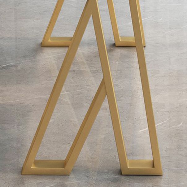 Glam Gold Steel Bar Dining Table with White Faux Marble Top Rectangle Indoor Bistro Table Clearhalo 'Bar Furniture' 'Bar Tables' 'bar_tables' 'furn' 'furn_bar_tables' 'Furniture' 'furniture_bar_tables' 'Kitchen & Dining Furniture' 1200x1200_fdf83b5f-b836-4de6-830b-1fc17fec950e