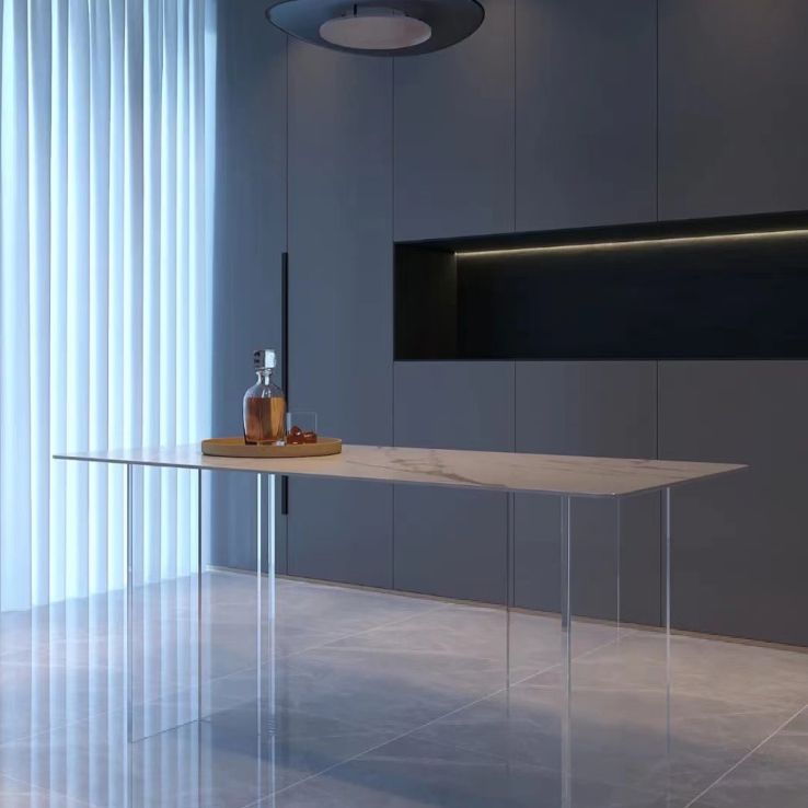 Modern 1/7 Pieces Dining Set Rectangle Acrylic Dining Table for Kitchen Clearhalo 'Dining Room Sets' 'Dining Tables & Seating' 'dining_room_set' 'furn' 'furn_dining_room_set' 'Furniture' 'furniture_dining_room_set' 'Kitchen & Dining Furniture' 1200x1200_fdf858da-4e9c-4117-b66e-c6782e63adbf