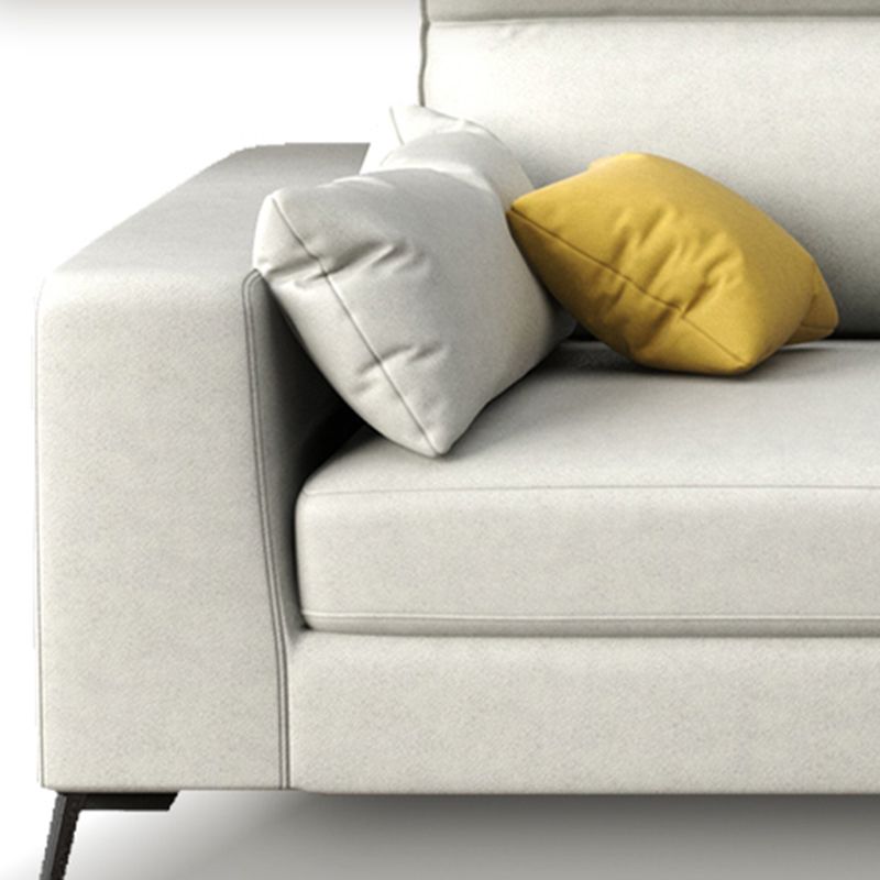 Scandinavian Faux Leather Sectional for Four People 60.63" Wide