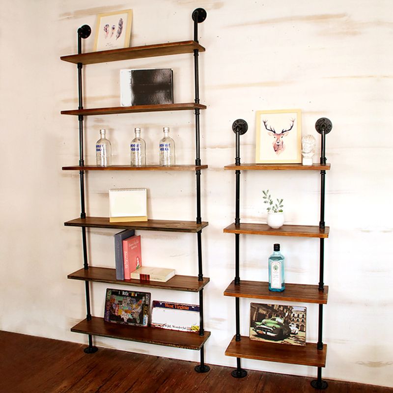 Industrial Style Bookshelf Wall Mounted Solid Wood Bookcase for Home Office Clearhalo 'Bookcases' 'furn' 'furn_bookcases' 'Furniture' 'furniture_bookcases' 'kitchen' 'kitchen_bookcases' 'Living Room Furniture' 'Office Furniture' 1200x1200_fdf8caa8-28b7-4055-bcfc-d9d75c861fd9