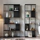 Metal Shelves Included Bookshelf Etagere Open Back Modern Bookcase