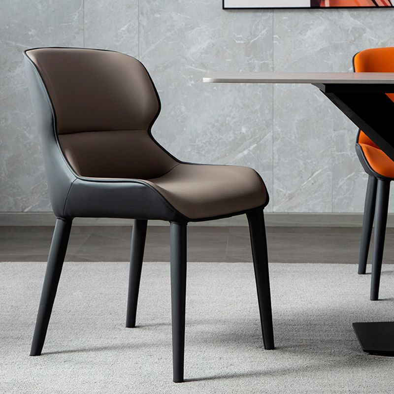 Modern Faux Leather Indoor Upholstered Dining Chair Matte Finish Wingback Side Chair Clearhalo 'Dining Chairs' 'Dining Tables & Seating' 'dining_chair' 'furn' 'furn_dining_chair' 'Furniture' 'furniture_dining_chair' 'Kitchen & Dining Furniture' 1200x1200_fdfad4ef-0de9-4b64-9049-33f3429a9967
