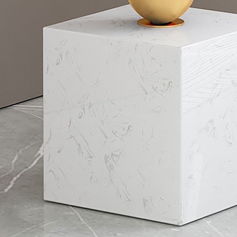 Modern 13.77" Wide End Table Round Stone Top Pedestal Side Table Clearhalo 'Coffee & Accent Tables' 'End & Side Tables' 'end_side_tables' 'furn' 'furn_end_side_tables' 'Furniture' 'Living Room Furniture' 1200x1200_fdfb270a-4199-495e-9dae-f938fd502a03