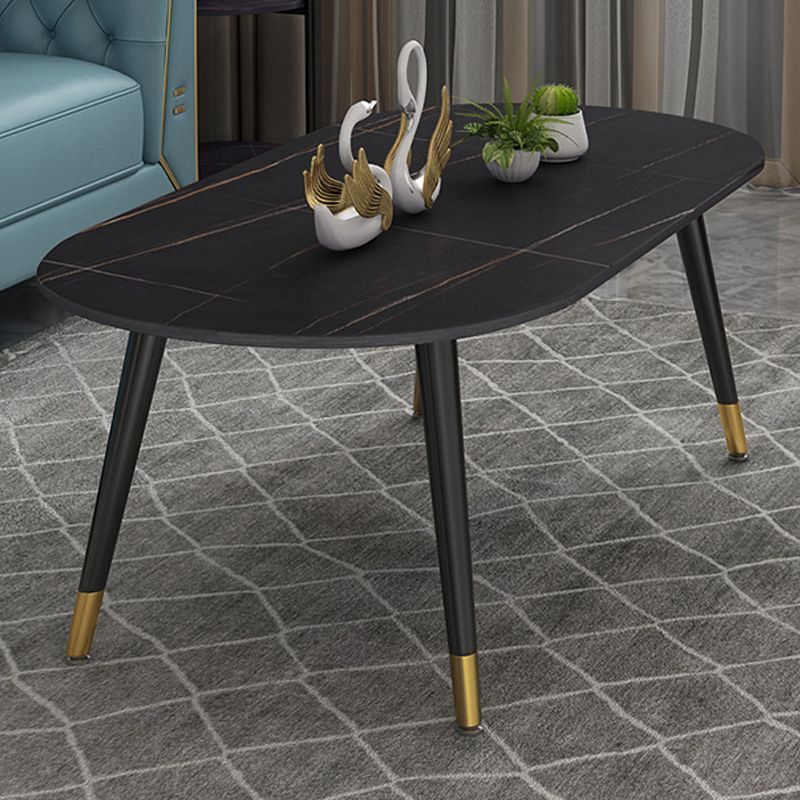 Elliptical Stone Top Cocktail Table 4 Legs 1 Single Coffee Table Clearhalo 'Coffee & Accent Tables' 'Coffee Tables' 'coffee_tables' 'furn' 'furn_coffee_tables' 'Furniture' 'Living Room Furniture' 1200x1200_fdfc658d-7df5-447e-a19c-928f3564fea7