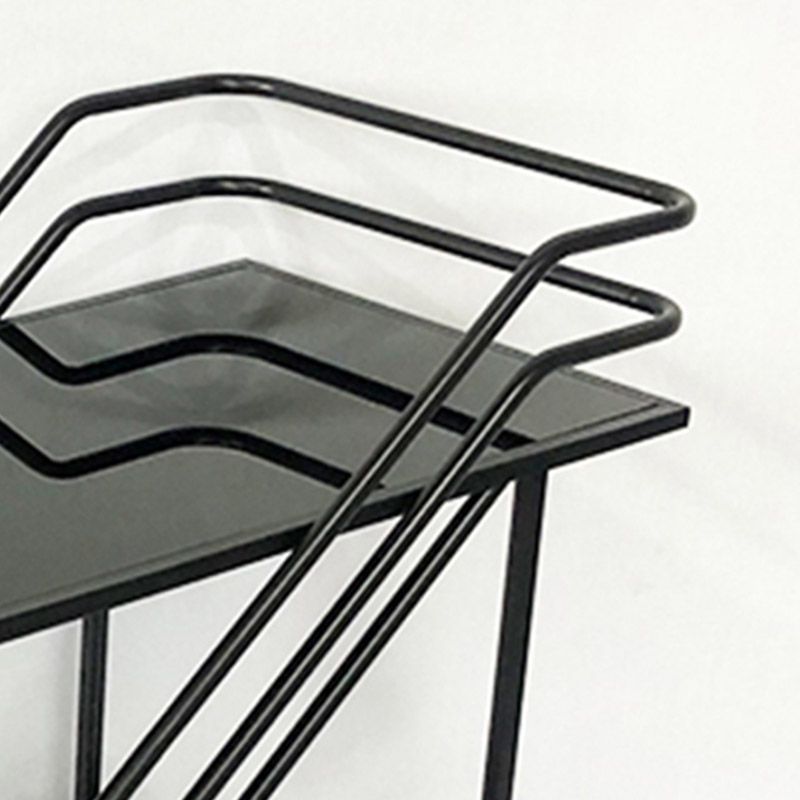 Table de préparation à verre rectangulaire moderne table de préparation à la maison avec roues