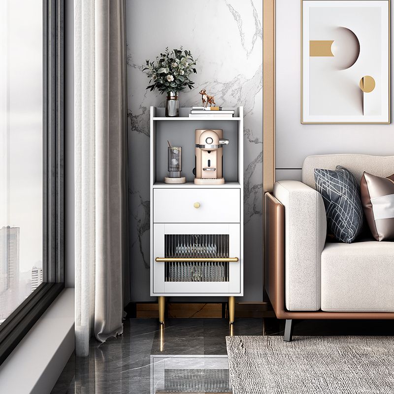 Serveur de restauration en bois d'ingénierie moderne 1 tiroir côté tiroir avec porte en verre