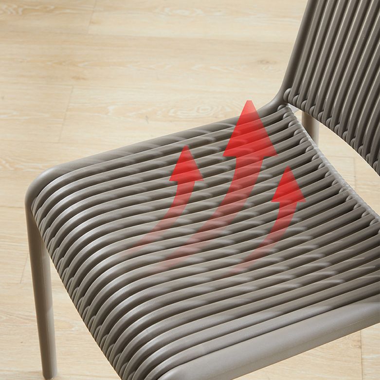 Plastic Scandinavian Kitchen Dining Room Side Chair Slat Back Chair Clearhalo ' kitchen&dining_furn' 'Dining Chairs' 'Dining Tables & Seating' 'dining_chair' 'furn' 'furn_dining_chair' 'Furniture' 'furniture_dining_chair' 'Kitchen & Dining Furniture' 'kitchen' 1200x1200_fdfd5e28-b78d-46b2-891c-3034c3a62625