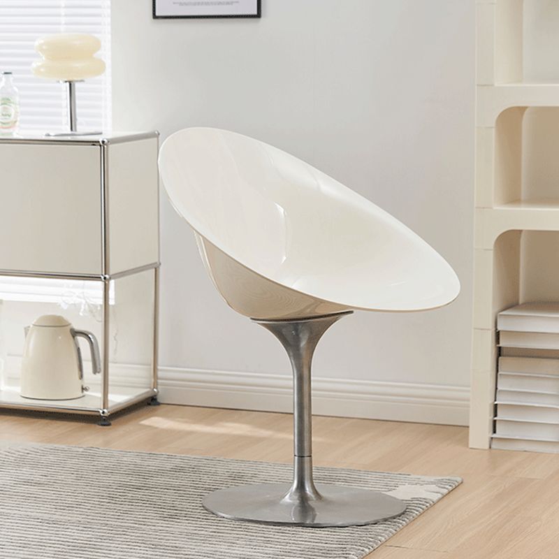 Modern Rotatable Backrest Acrylic Chair with Metal Base for Cafe