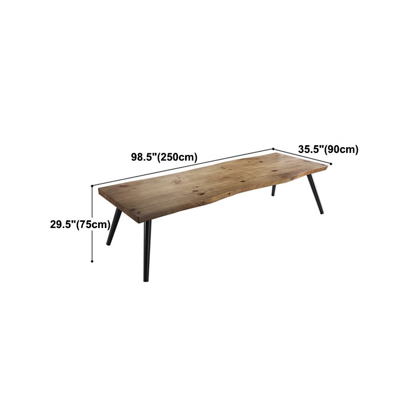 Rectangle 4 Legs Industrial Dining Table Solid Wood Fixed Dining Table Clearhalo ' dining_table' 'Dining Tables & Seating' 'Dining Tables' 'furn' 'furn_dining_table' 'Furniture' 'furniture_dining_table' 'Kitchen & Dining Furniture' 'kitchen&dining_furn' 'kitchen' 'kitchen_dining_table' 1200x1200_fdfeeb34-5266-4cee-b261-0f8de1d7510f