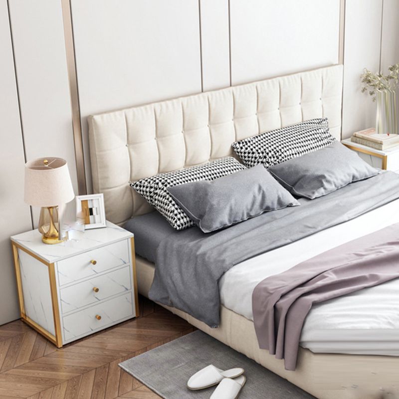 Mesa nocturna de almacenamiento de cajones de mesa de glamour en negro/blanco, 19.7 "de alto