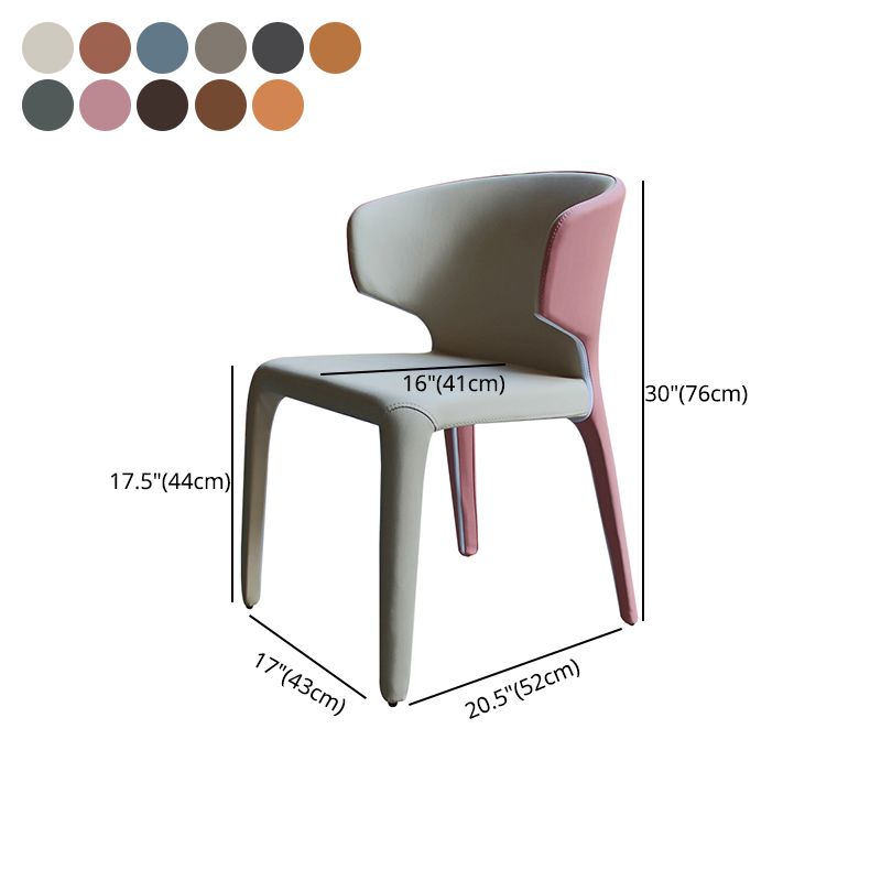 Designer Style Wingback Arm Chair Leather Matte Finish Single Dining Chair Clearhalo ' kitchen&dining_furn' 'Dining Chairs' 'Dining Tables & Seating' 'dining_chair' 'furn' 'furn_dining_chair' 'Furniture' 'furniture_dining_chair' 'Kitchen & Dining Furniture' 'kitchen' 1200x1200_fdff210b-6fac-4046-9398-3660b00511b1