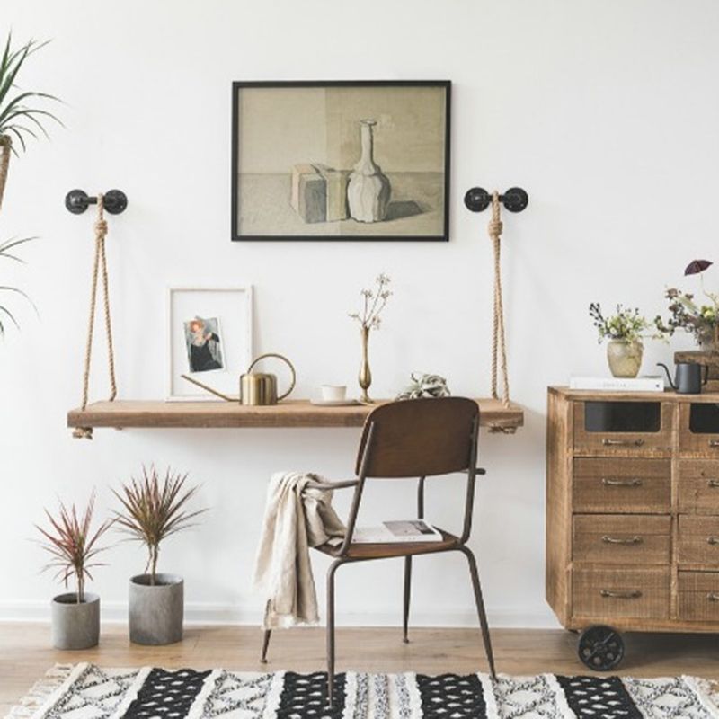 オープンバックサイドチェアインダストリアルスタイルのメタルとウッドダイニングチェア