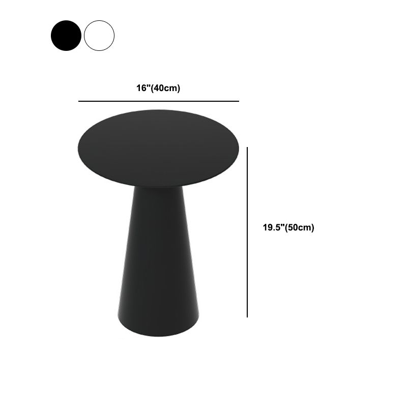 Mesa de metal redonda moderna de mediados de siglo con mesa de café de la base de pedestal