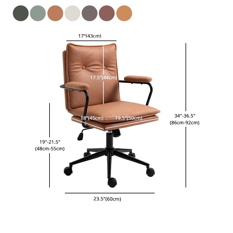 Black Frame Modern Office Chair Swivel Computer Desk Chair with Padded Arms Clearhalo 'Furniture' 'furniture_office_chair' 'Office Chairs' 'Office Furniture' 'office_chair' 1200x1200_fe007923-8095-4e35-b4b3-902c92616d8b