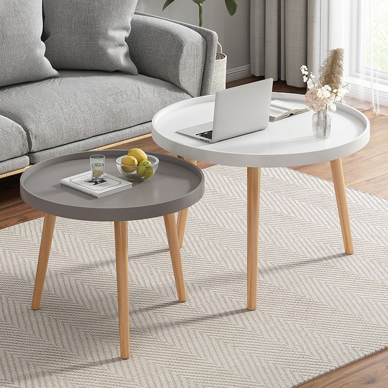 19.6"H Modern 3 Legs Wood Base Plastic Round Tray Top Coffee Table Clearhalo 'Coffee & Accent Tables' 'Coffee Tables' 'coffee_tables' 'furn' 'furn_coffee_tables' 'Furniture' 'furniture_coffee_tables' 'Living Room Furniture' 1200x1200_fe03658c-3c37-4881-8078-3cc056c0a5da