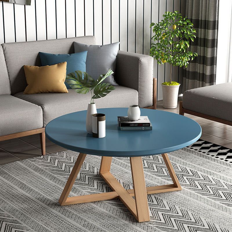 Nordic Style Cocktail Table Multi-color Selection Solid Wood Material Round Coffee Table Clearhalo 'Coffee & Accent Tables' 'Coffee Tables' 'coffee_tables' 'furn' 'furn_coffee_tables' 'Furniture' 'furniture_coffee_tables' 'Living Room Furniture' 1200x1200_fe03b1fa-8c5d-49e7-a42b-2c62412c49f6
