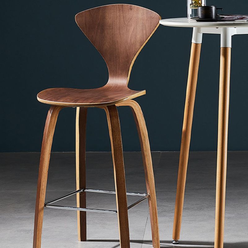 Contemporary Solid Wood Backrest Counter High Stool with 4 Legs Clearhalo 'Bar Furniture' 'Bar Stools' 'bar_stools' 'furn' 'furn_bar_stools' 'Furniture' 'Kitchen & Dining Furniture' 1200x1200_fe04404a-a7be-4f2f-b0b0-9aa104320b25