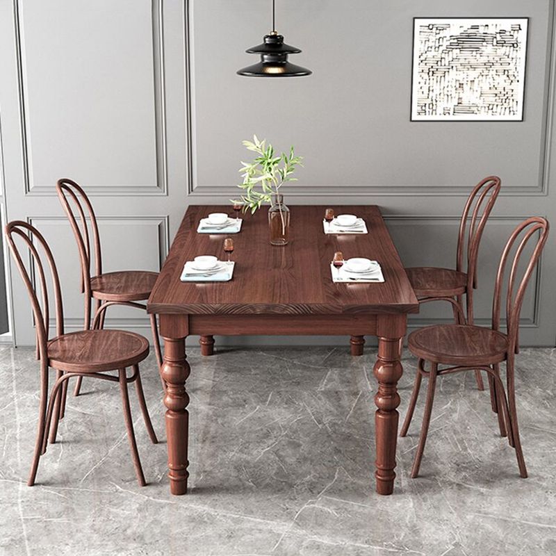 1/4/5/7 Pieces Dining Room Set Traditional Natural 4 Legs Table with Windsor Chairs Clearhalo 'Dining Room Sets' 'Dining Tables & Seating' 'dining_room_set' 'furn' 'furn_dining_room_set' 'Furniture' 'furniture_dining_room_set' 'Kitchen & Dining Furniture' 'kitchen&dining_furn' 'kitchen' 1200x1200_fe04f4fb-7eef-4989-8d6e-1aa07f5462c9