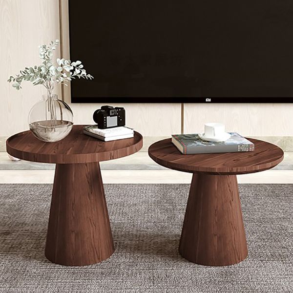 Scandinavian Pedestal Coffee Table Round Wooden Coffee Table Set for Living Room Clearhalo 'Coffee & Accent Tables' 'Coffee Tables' 'coffee_tables' 'furn' 'furn_coffee_tables' 'Furniture' 'Living Room Furniture' 1200x1200_fe0536b1-d8a9-4416-826a-1b835b75305b