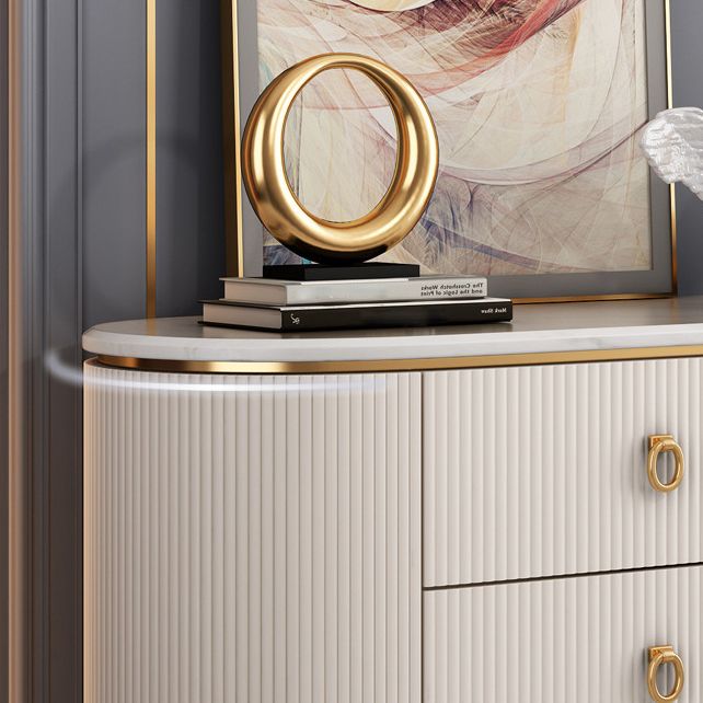 Glam Style Buffet Sideboard with Engineered Wood Drawers and Storage for Dining Room Clearhalo 'buffet_sideboard' 'Buffets & Sideboards' 'Furniture' 'furniture_buffet_sideboard' 'Kitchen & Dining Furniture' 1200x1200_fe055287-c7fe-4a2e-b296-c5eddc7fe991