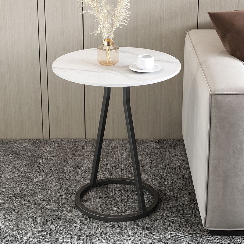 Modern 23.6" Tall Round Slate Top Side Table Iron Pedestal End Table Clearhalo 'Coffee & Accent Tables' 'End & Side Tables' 'end_side_tables' 'furn' 'furn_end_side_tables' 'Furniture' 'Living Room Furniture' 1200x1200_fe06676c-8f39-4962-aff4-de2f8694b168