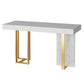 Glam Iron Bar Dining Table with White Stone Top Rectangle Indoor Bistro Table Clearhalo 'Bar Furniture' 'Bar Tables' 'bar_tables' 'furn' 'furn_bar_tables' 'Furniture' 'furniture_bar_tables' 'Kitchen & Dining Furniture' 1200x1200_fe0775c9-611e-4275-b86e-aa8e17e7598f
