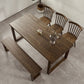 Rectangular Solid Wood Brown Table Modern Furniture with Double Pedestal