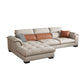 Contemporary Leather and Velvet Tufted Sectional Couch for Living Room