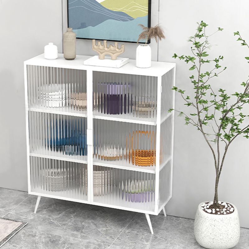 Modern Metal China Cabinet Glass Doors Hutch Cabinet with 4 Shelves for Living Room Clearhalo 'Display & China Cabinets' 'display_china_cabinets' 'furn' 'furn_display_china_cabinets' 'Furniture' 'Kitchen & Dining Furniture' 1200x1200_fe0a52c8-d071-4406-8583-4054f7a15dfc