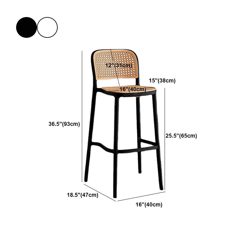 Tabouret de bar en plastique scandinave tabouret de bas de pied de pied sans arme pour le salon