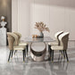 Juego de mesa de comedor moderna con tapa de piedra, juego de comedor interior rectangular de 1/2/5/6 piezas