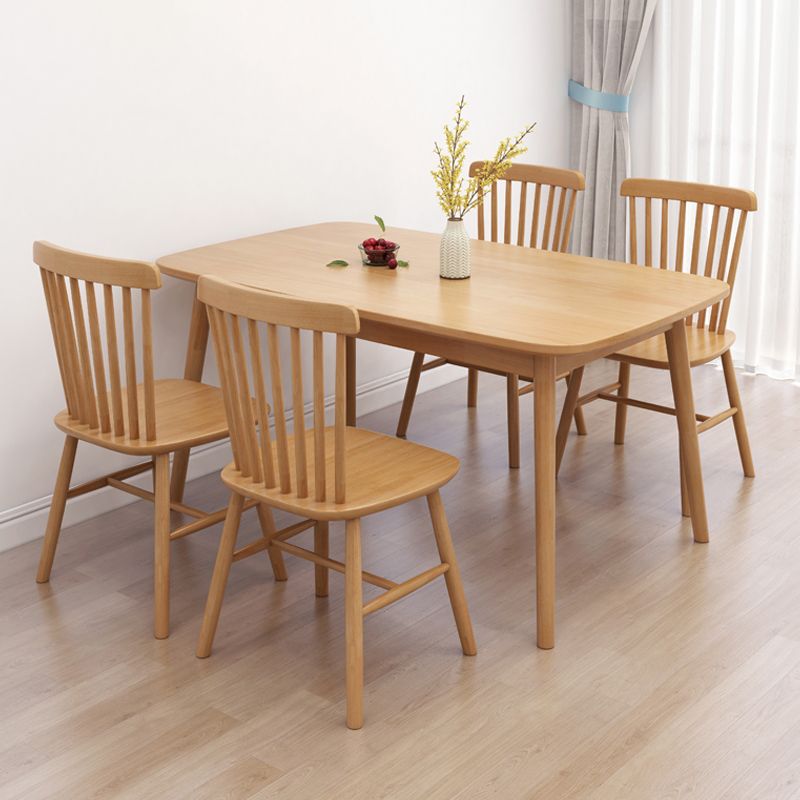 Fixed Wood Top Kitchen Table Set with 4 Legs Base Dining Table Sets for Dining Room Clearhalo 'Dining Room Sets' 'Dining Tables & Seating' 'dining_room_set' 'furn' 'furn_dining_room_set' 'Furniture' 'furniture_dining_room_set' 'Kitchen & Dining Furniture' 'kitchen&dining_furn' 'kitchen' 1200x1200_fe0efa96-10af-43db-8f1e-1a014b145182