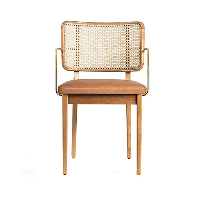 Traditionele stijl stoel vast hout riet rug eetkamerstoel