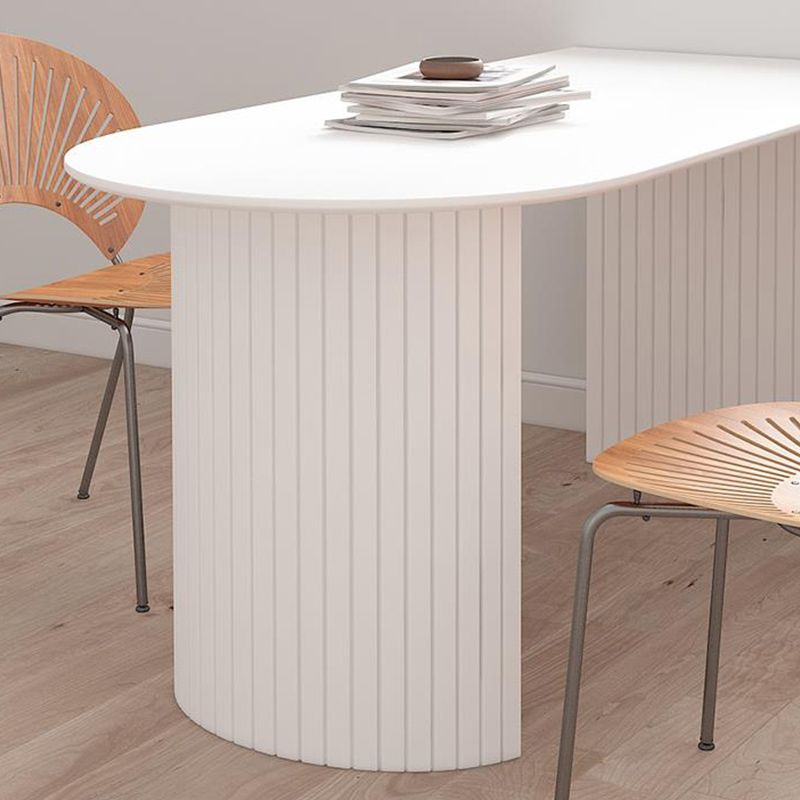 Solid Wood White Dining Table Simplicity Double Pedestal Table for Dining Room Clearhalo 'Dining Tables & Seating' 'Dining Tables' 'dining_table' 'furn' 'furn_dining_table' 'Furniture' 'furniture_dining_table' 'Kitchen & Dining Furniture' 'kitchen' 'kitchen_dining_table' 1200x1200_fe113aee-fb50-412d-85f2-5a398ef0b6ec