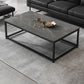 Trestle Type/frame Base Rectangular Slate Table Board Glam Style Coffee Table Clearhalo 'Coffee & Accent Tables' 'Coffee Tables' 'coffee_tables' 'furn' 'furn_coffee_tables' 'Furniture' 'Living Room Furniture' 1200x1200_fe114068-b673-4623-86ae-9fbd3486ffb5