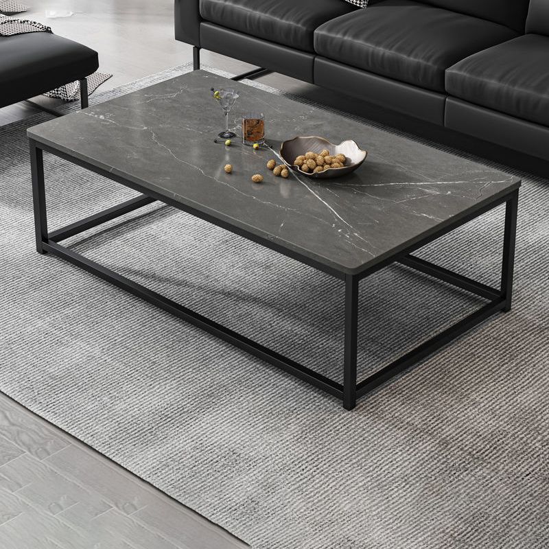 Trestle Type/frame Base Rectangular Slate Table Board Glam Style Coffee Table Clearhalo 'Coffee & Accent Tables' 'Coffee Tables' 'coffee_tables' 'furn' 'furn_coffee_tables' 'Furniture' 'Living Room Furniture' 1200x1200_fe114068-b673-4623-86ae-9fbd3486ffb5